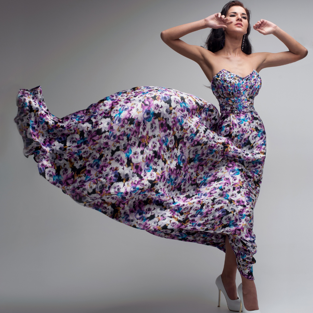 woman in floral dress
