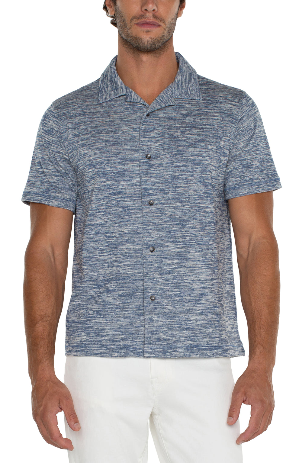 Men's button up camp shirt - Tru Blue Boutique