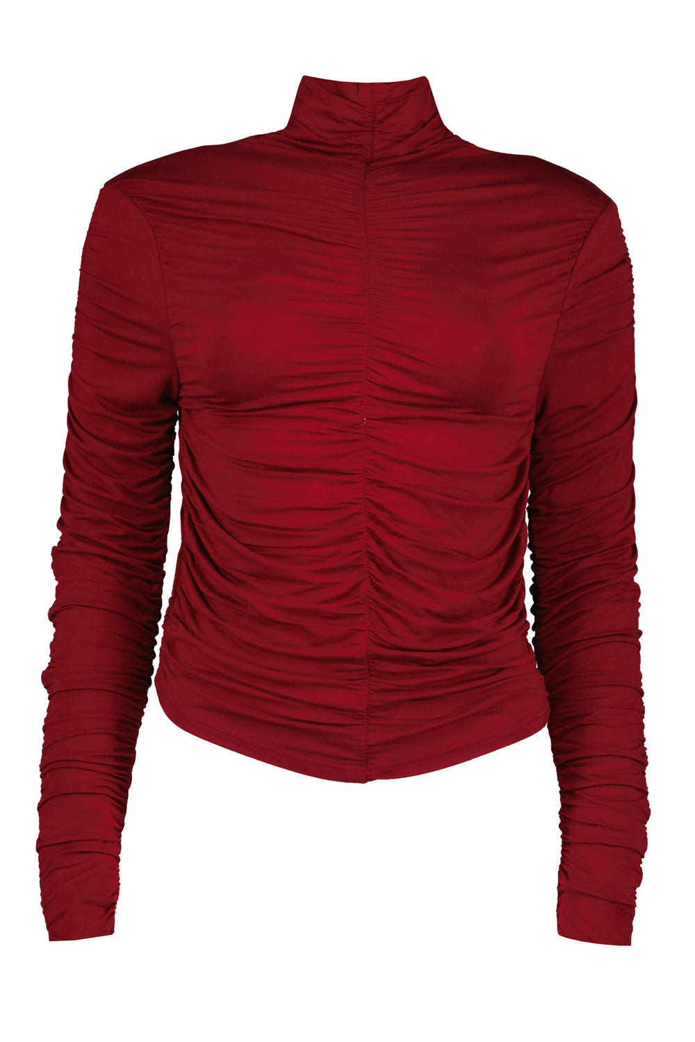 Crimson ruched simone turtleneck by Bishop & Young at Tru Blue Boutique