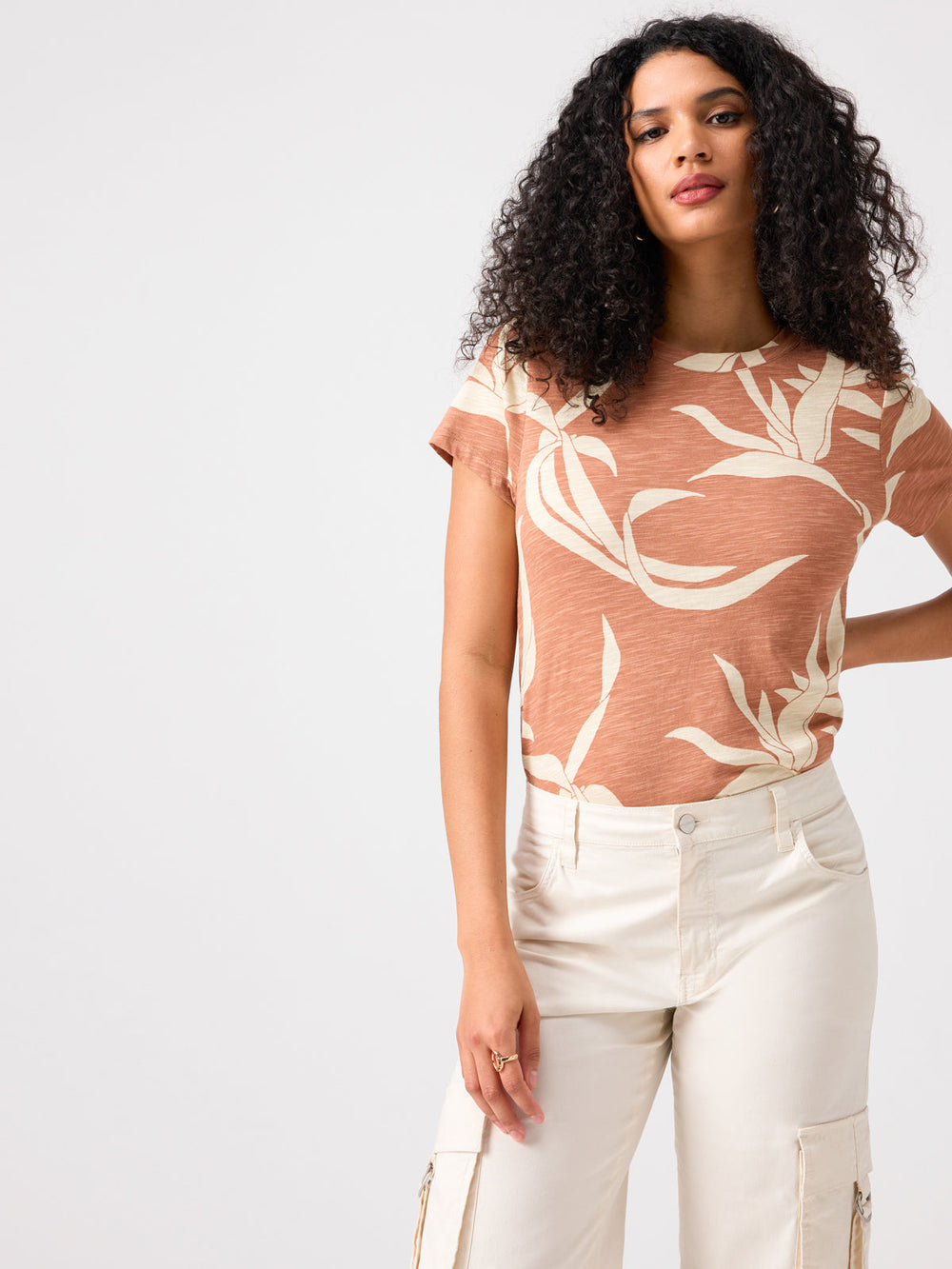 The Perfect Tee - first Blooms Mocha - Tru Blue Boutique