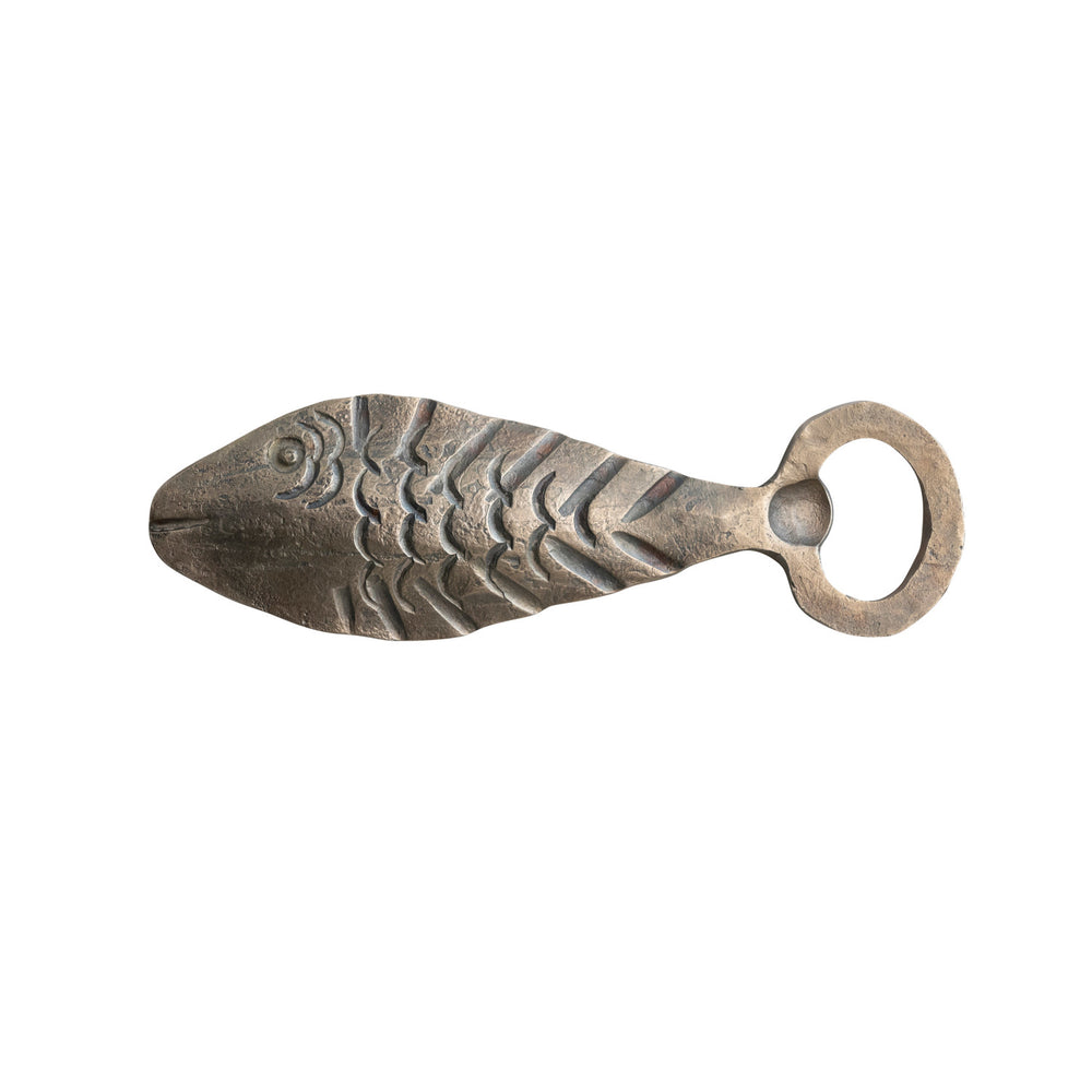 antique brass finish 6" fish bottle opener -  Tru Blue Boutique