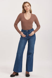 Wide leg high rise jean - Tru Blue Boutique