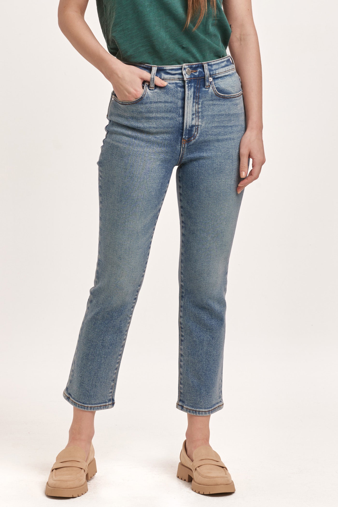 Straight leg cropped jean - Tru Blue Boutique