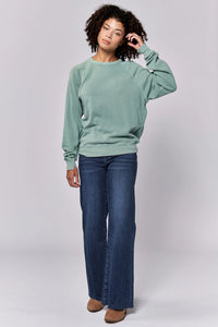 Crewneck, relaxed fit iceberg green sweatshirt - Tru Blue Boutuique