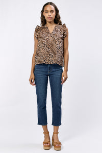 Leopard safari print blouse, sleeveless - Tru Blue Boutique