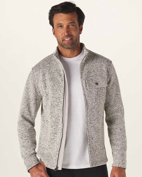 Light gray zipper fleece jacket with pockets by The Normal Brand - Tru Blue Boutique
