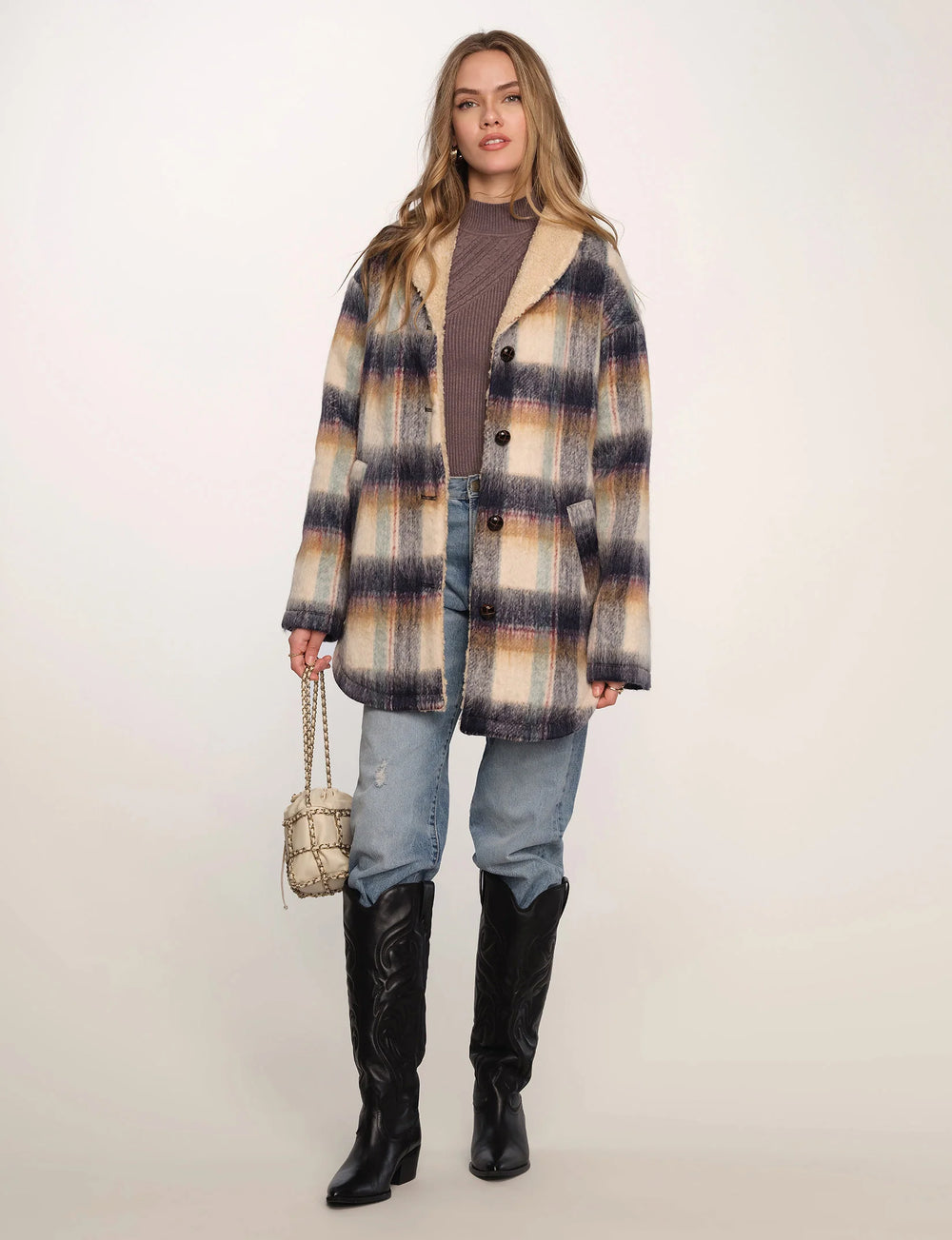 Plaid button front shacket - Tru Blue Boutique