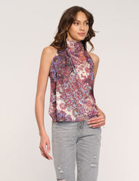 Leni Brocade sleeveless satin print top by Heartloom - Tru Blue Boutique