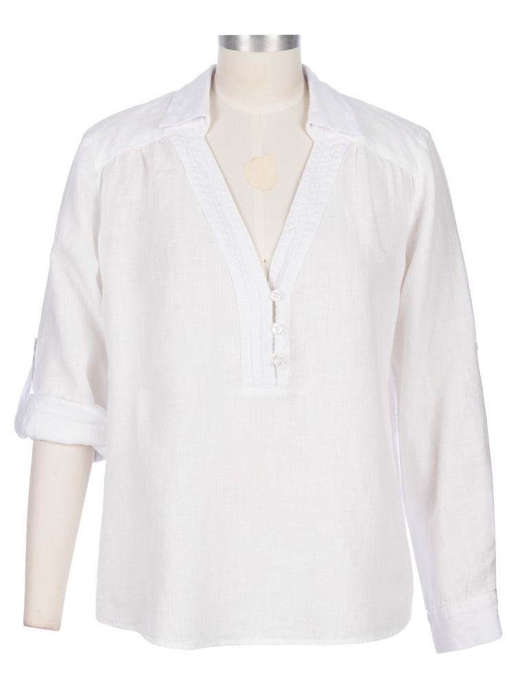 White linen shirt - Tru Blue Boutique