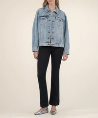 A light wash, oversized denim jacket - Tru Blue Boutique