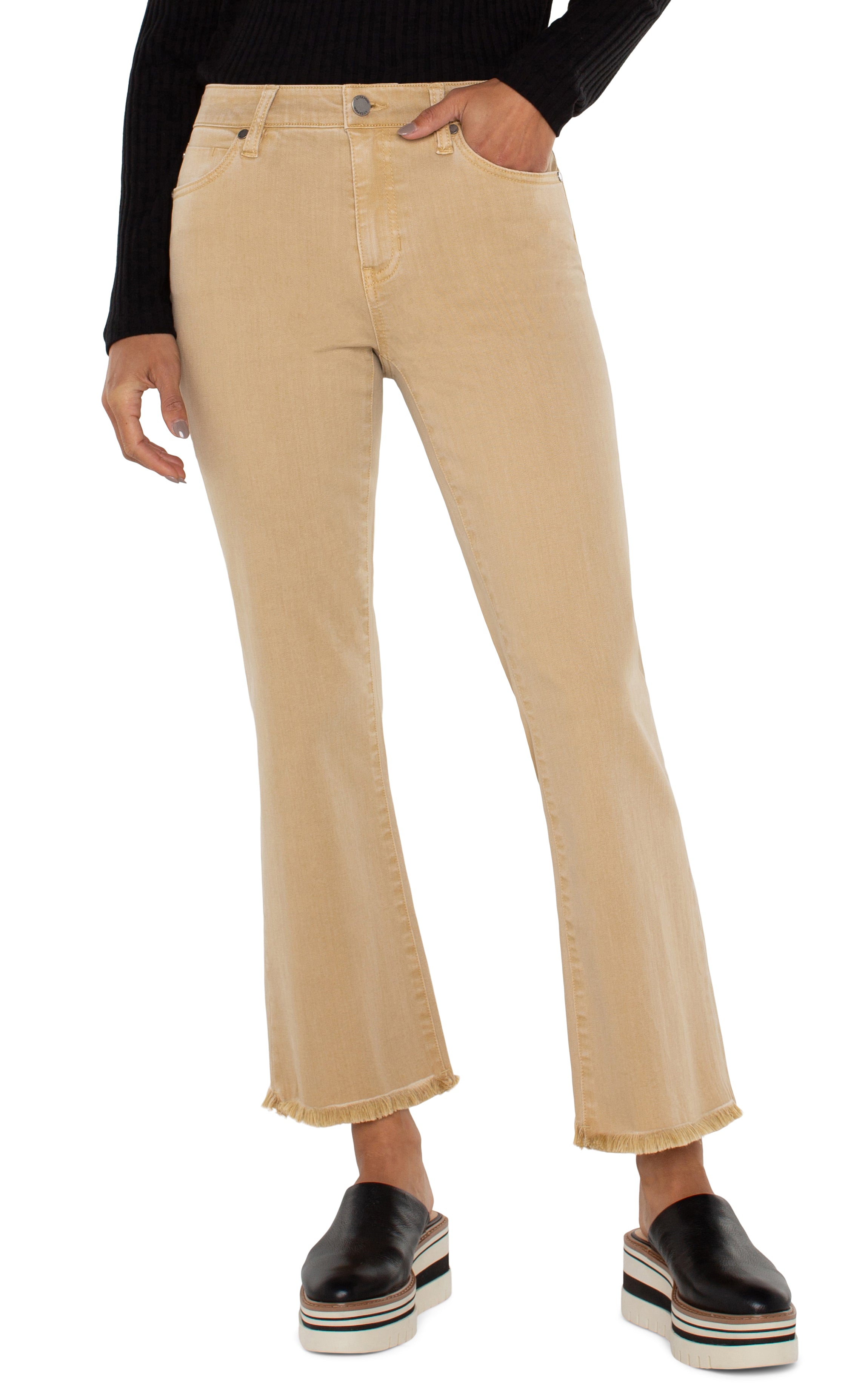 Tan Hannah Crop Flares