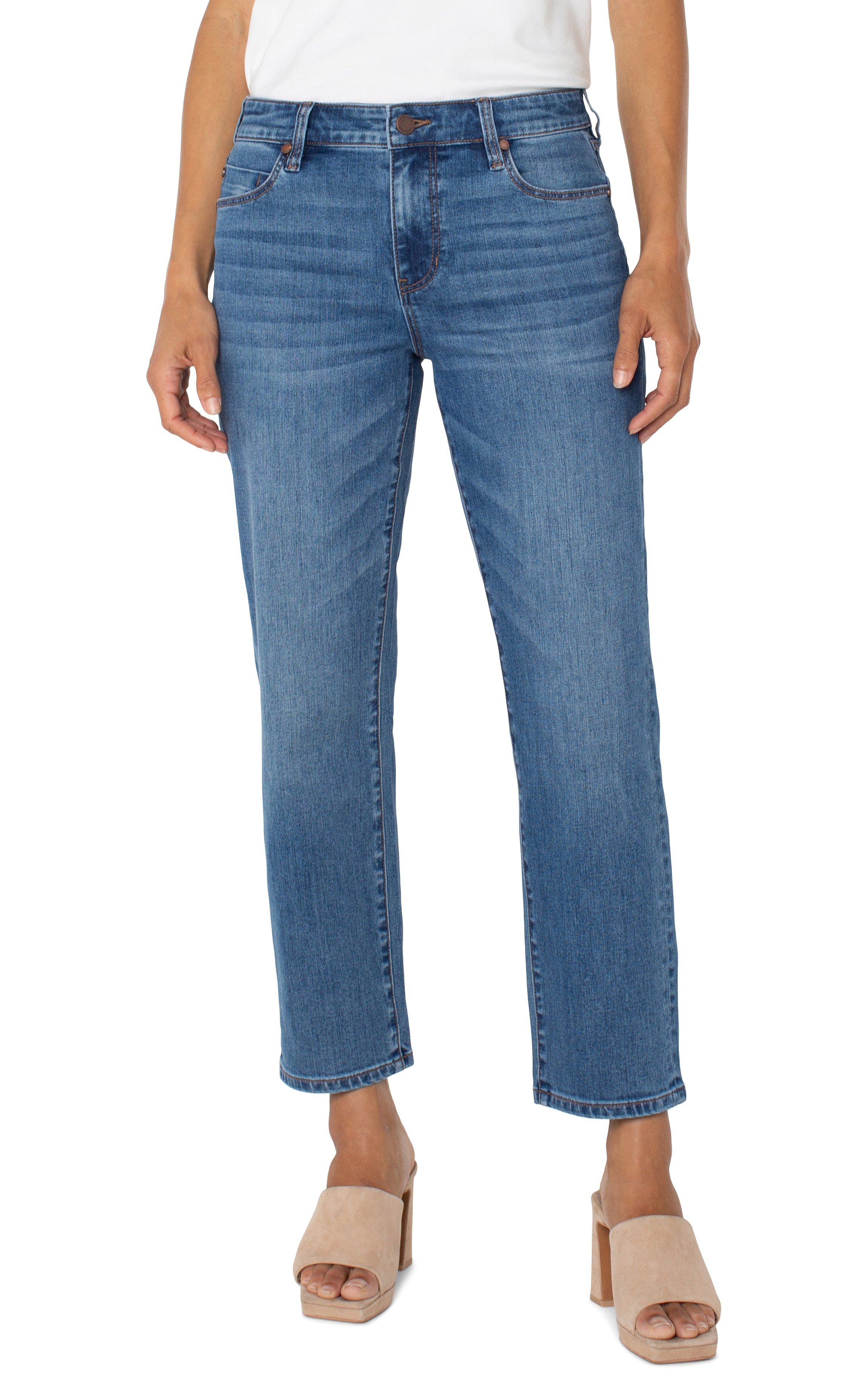 Kennedy mid rise ankle length straight jean - Tru Blue Boutique