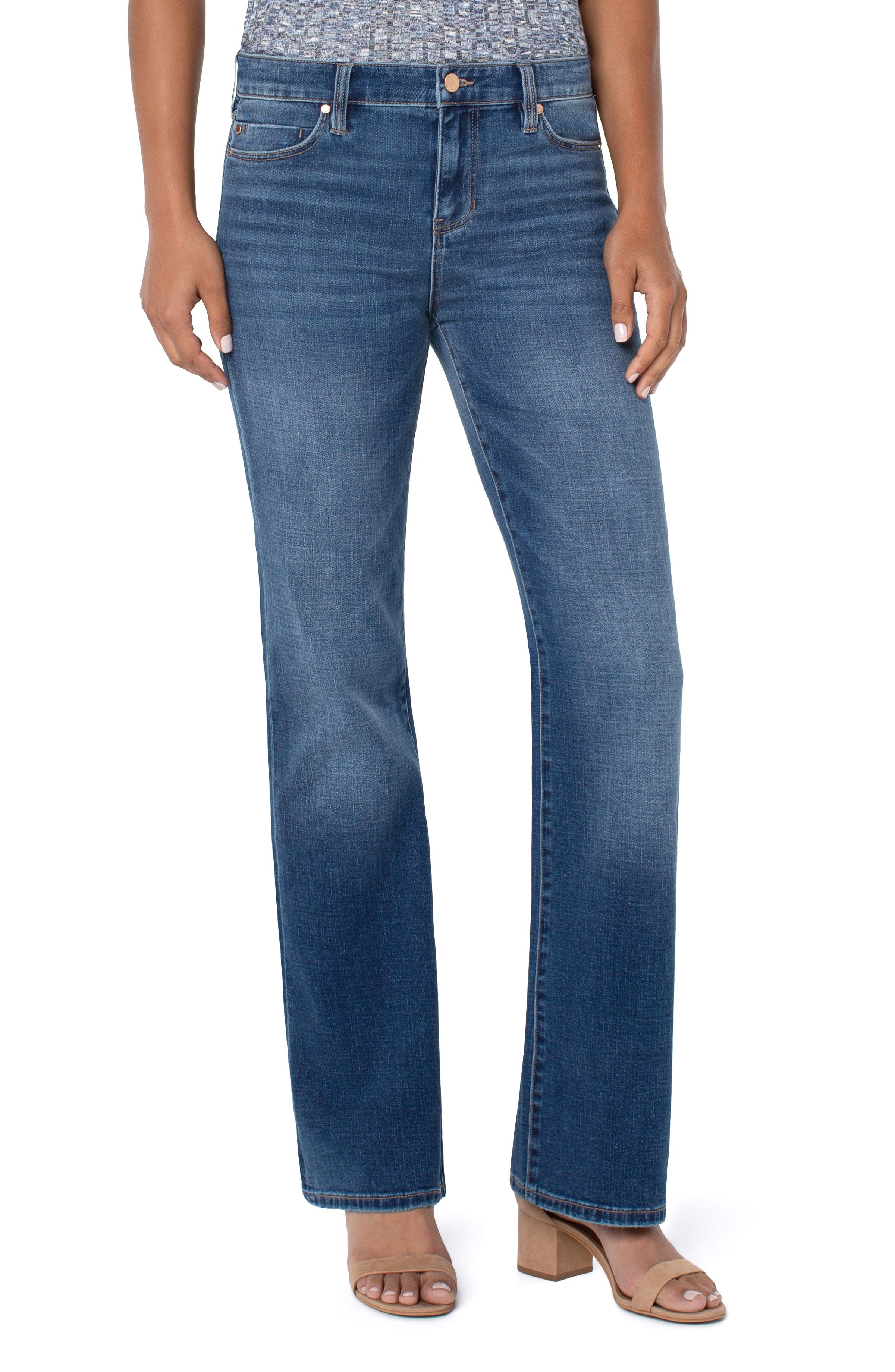 Mid rise Lucy boot cut jean in 32" inseam by Liverpool at Tru Blue Boutique