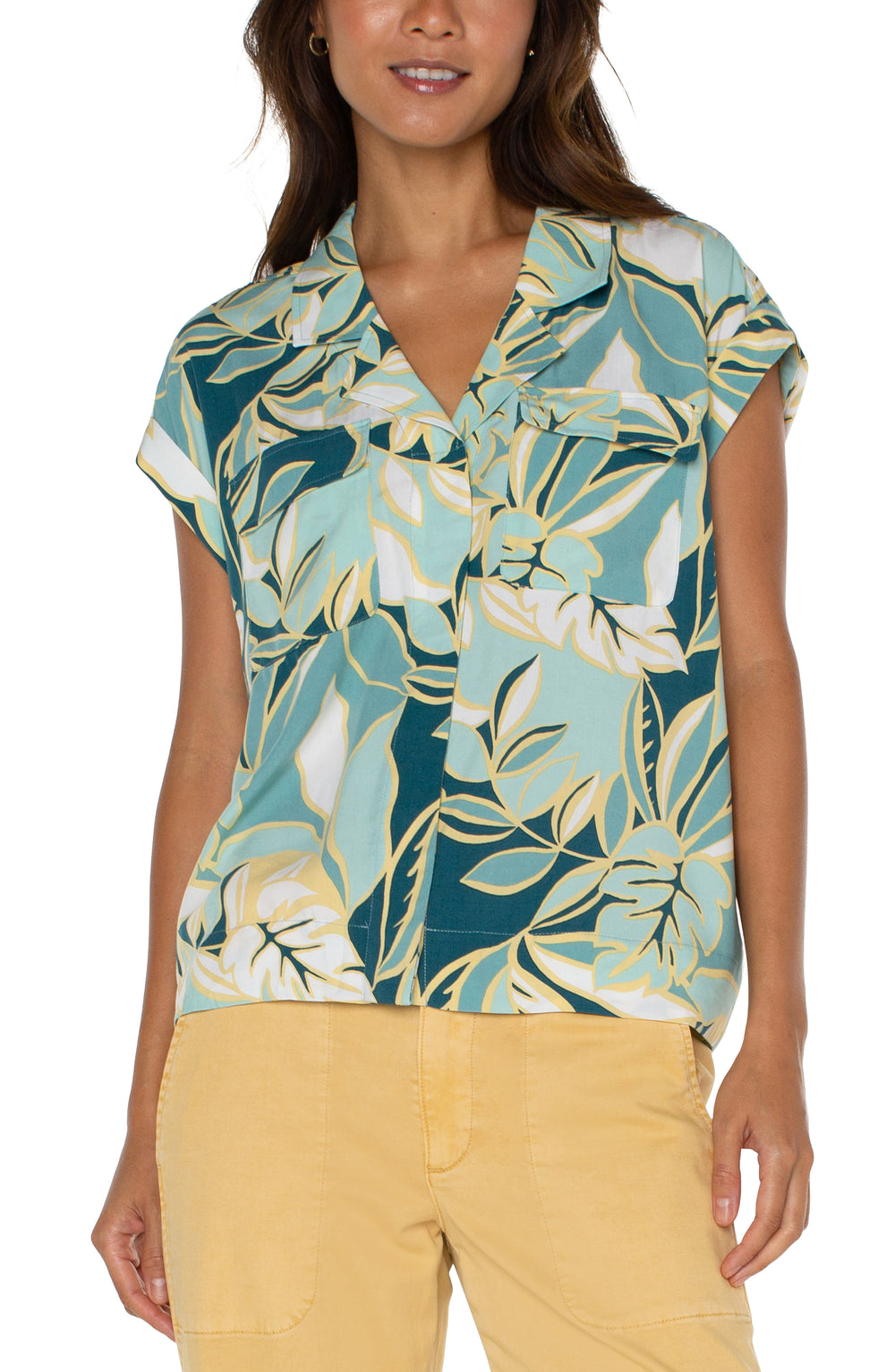 Dolman campshirt in tropical teal - Tru Blue Boutique