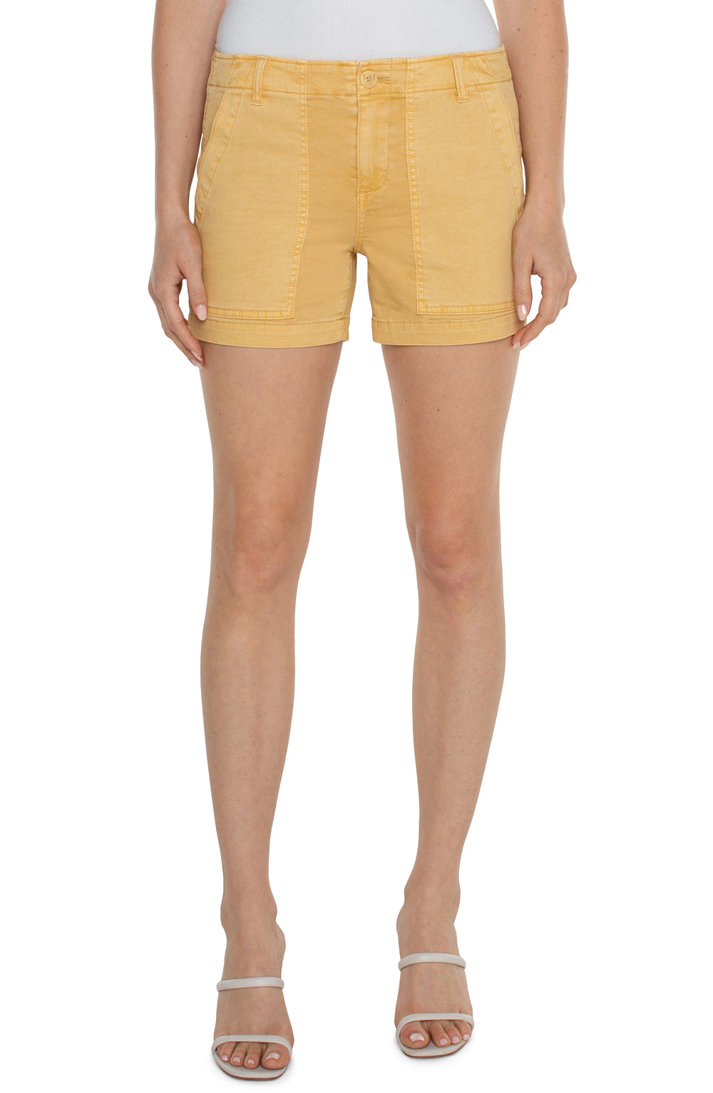 Flaxen gold utility shorts - Tru Blue Boutique