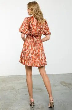 Rust Print Dress