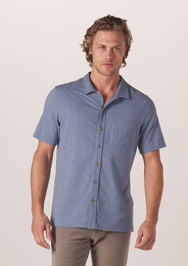 Weekend Button Down in lake blue by the Normal Brand at Tru Blue Boutique