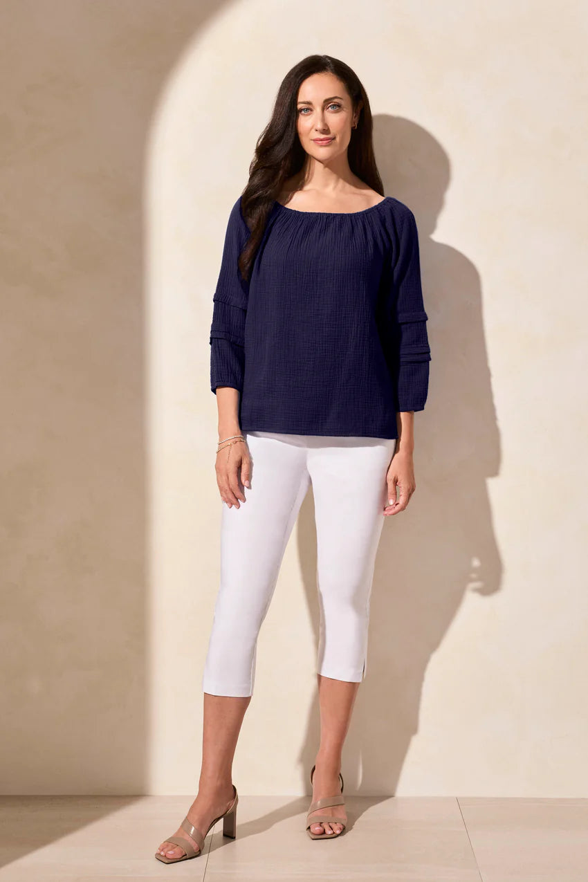 A navy blue gauze top - Tru Blue Boutique