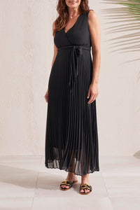 Black plisee pleated dress - Tru Blue Boutique