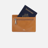 Natural leather slide and card case fits passport - Tru Blue Boutique