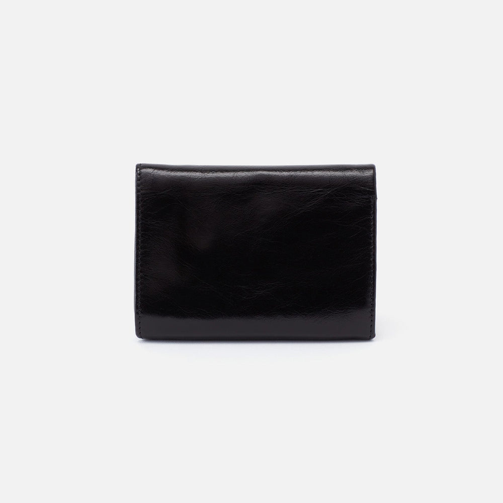 Black leather tri fold wallet - Tru Blue Boutqiue