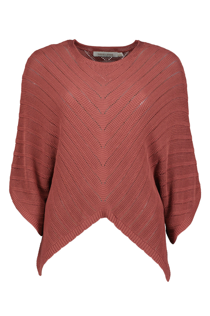 Raglan crew pointelle sweater by Bishop and Young at Tru Blue Boutique