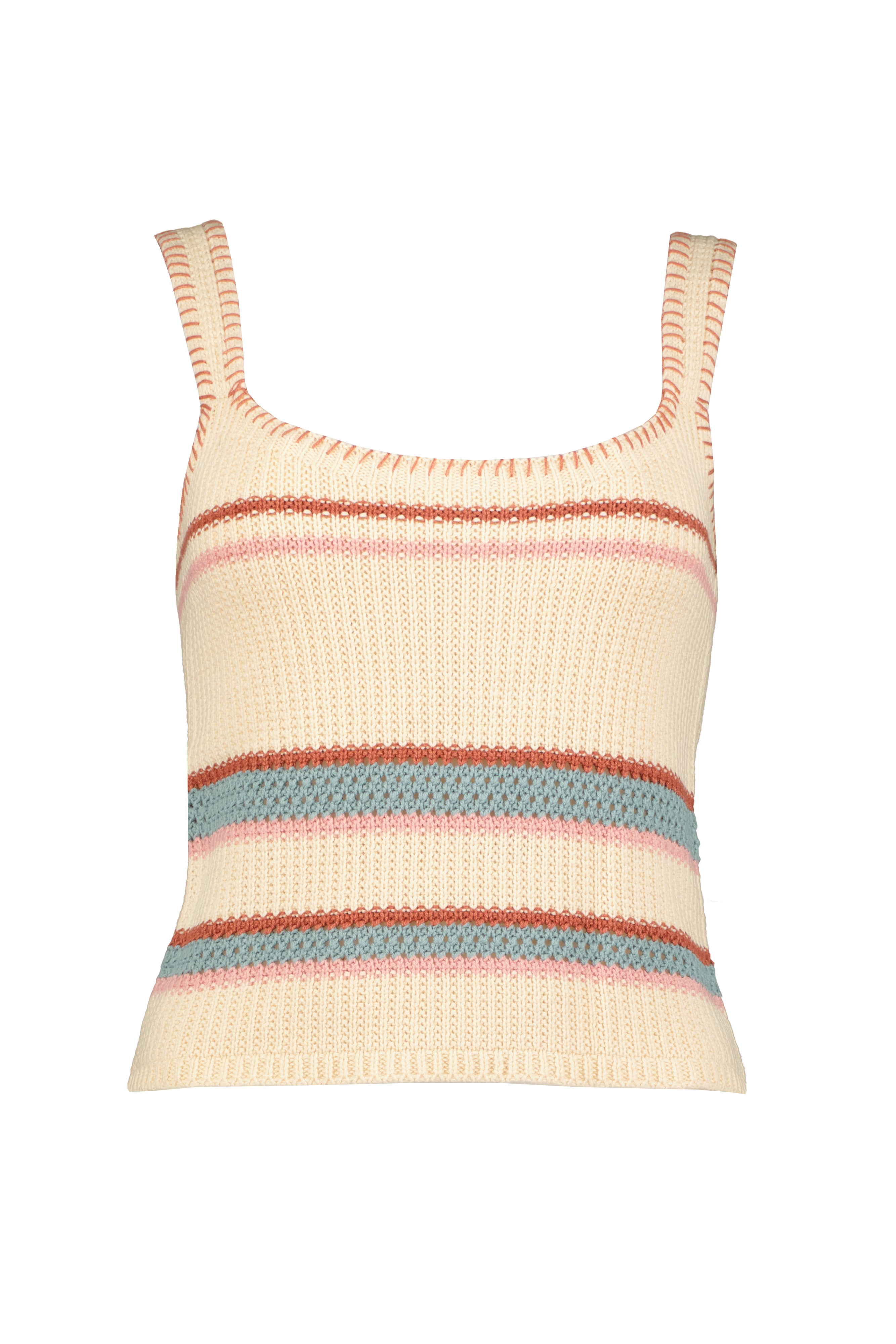 Bishop & Young desert bloom sweater  tank with stripes and stitching detail at Tru Blue Boutique