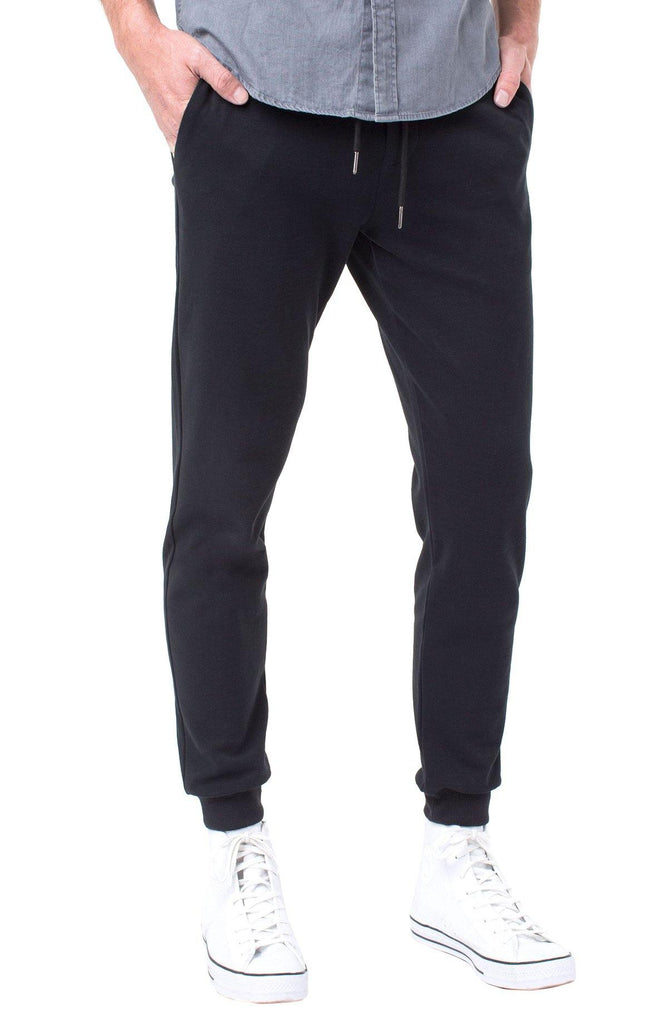 Easy slim fit Mercer jogger. Ours comes in navy. Versatile from lounging around to casual hangouts! Super comfortable with a soft hand-feel. 84% Cotton, 13% Poly, 3% Spandex.  Liverpool