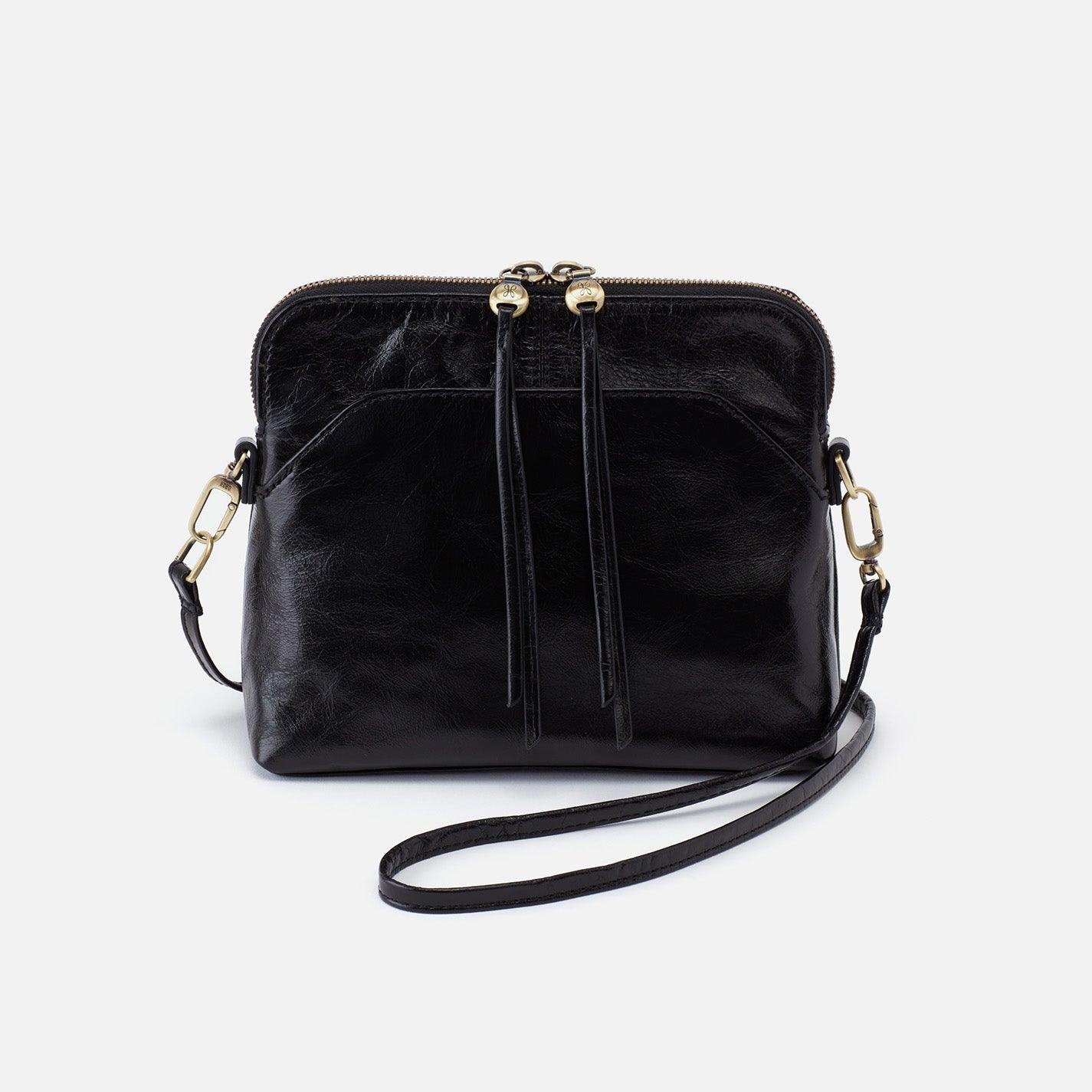 Hobo Handbags.  Crafted in a hand-selected, full-grain Italian leather and finished with a high-gloss shine.